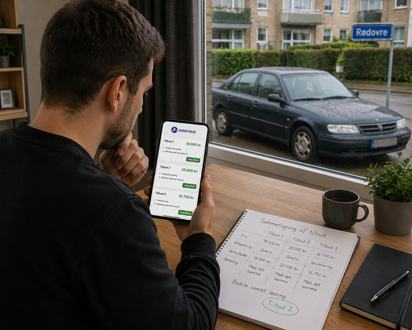 Sammenlign gratis afhentning med selvlevering