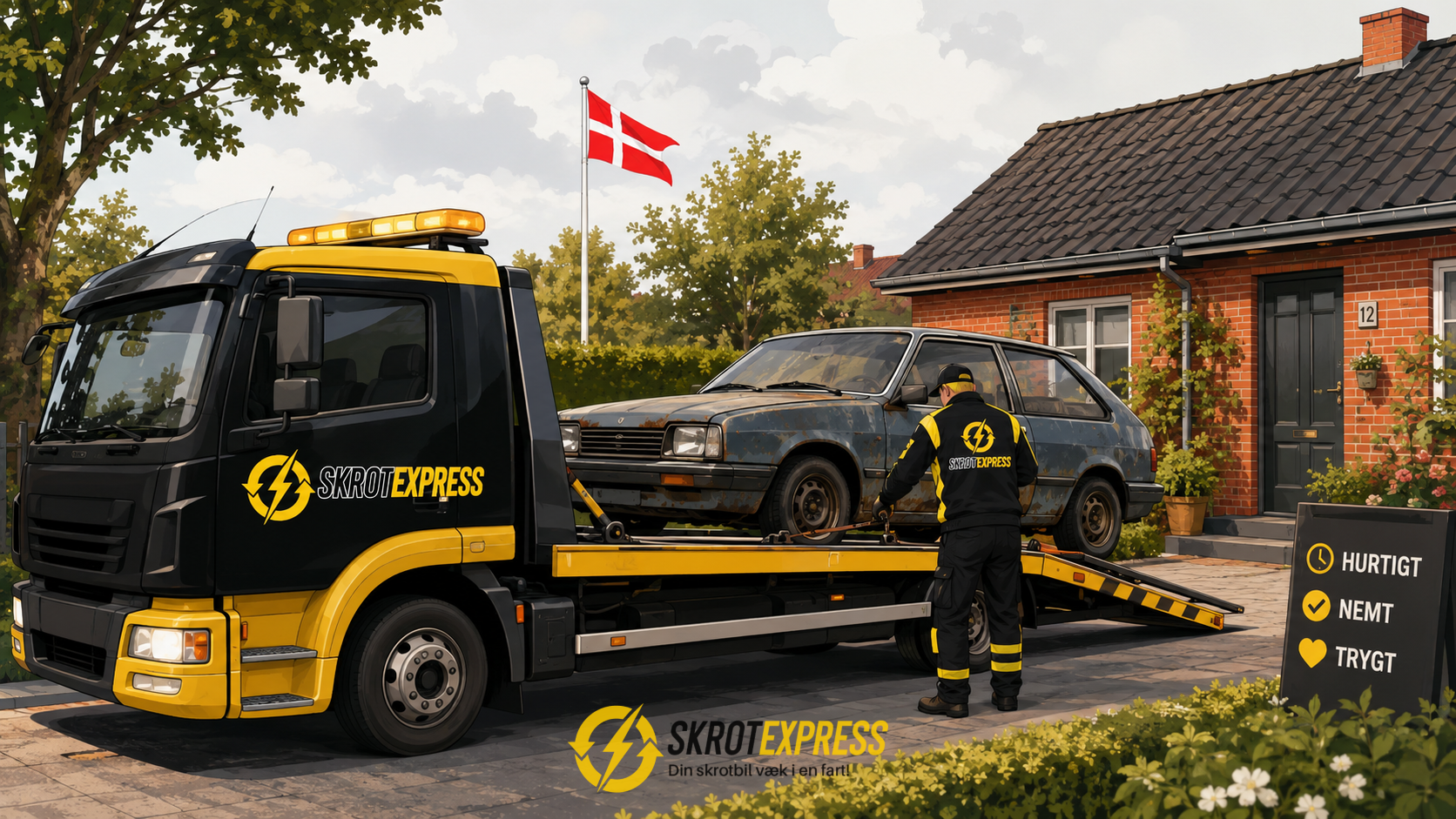 Hurtig afhentning af skrotbil