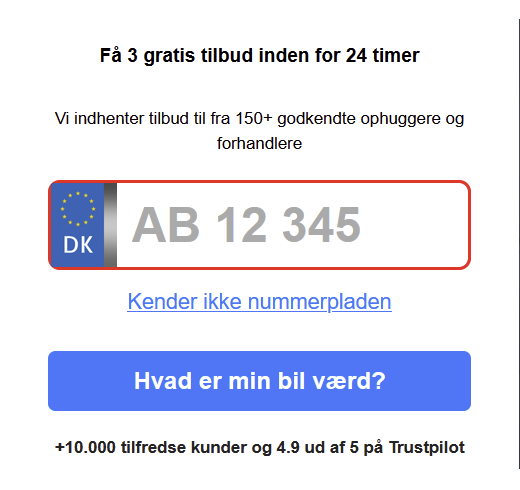 Bilen behøver ikke kunne starte eller køre