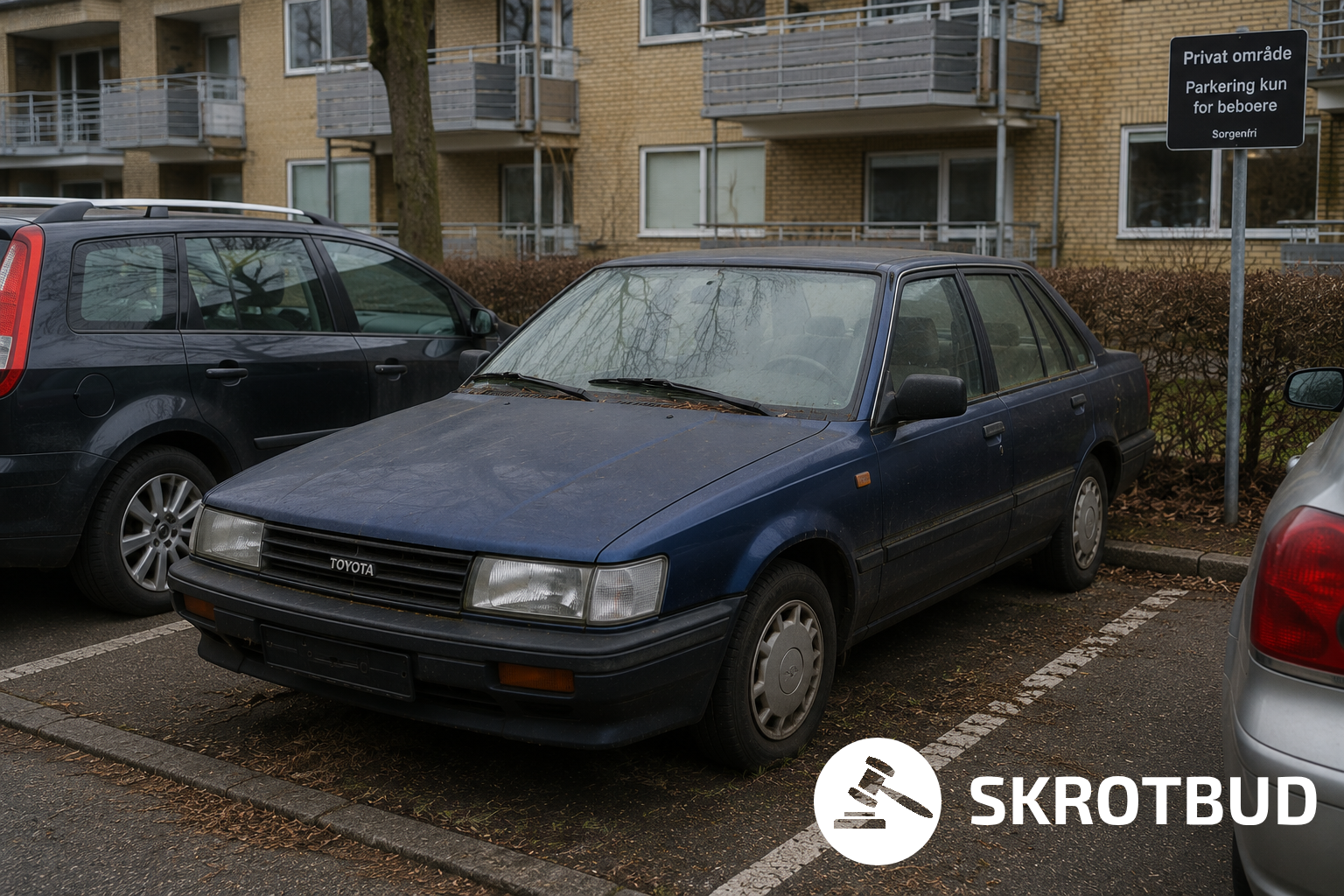 Skrotbil ved etagebolig eller boligforening