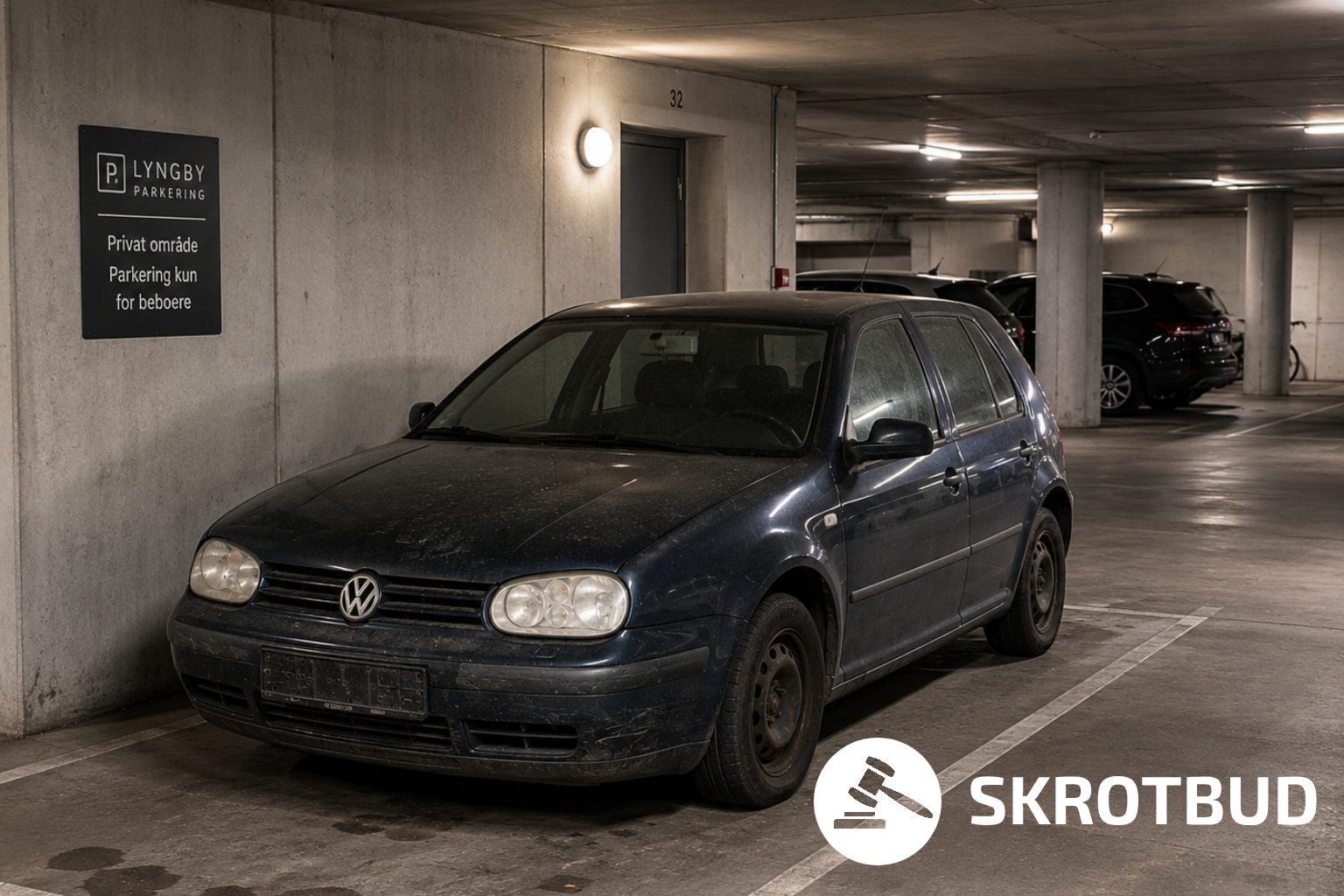 Bil i parkeringskælder eller lukket parkeringsanlæg