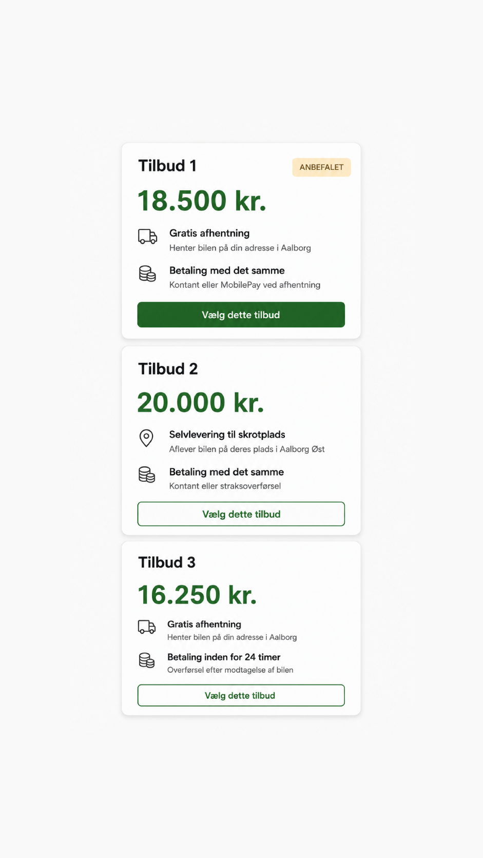 Det største beløb vinder kun, hvis vilkårene også passer