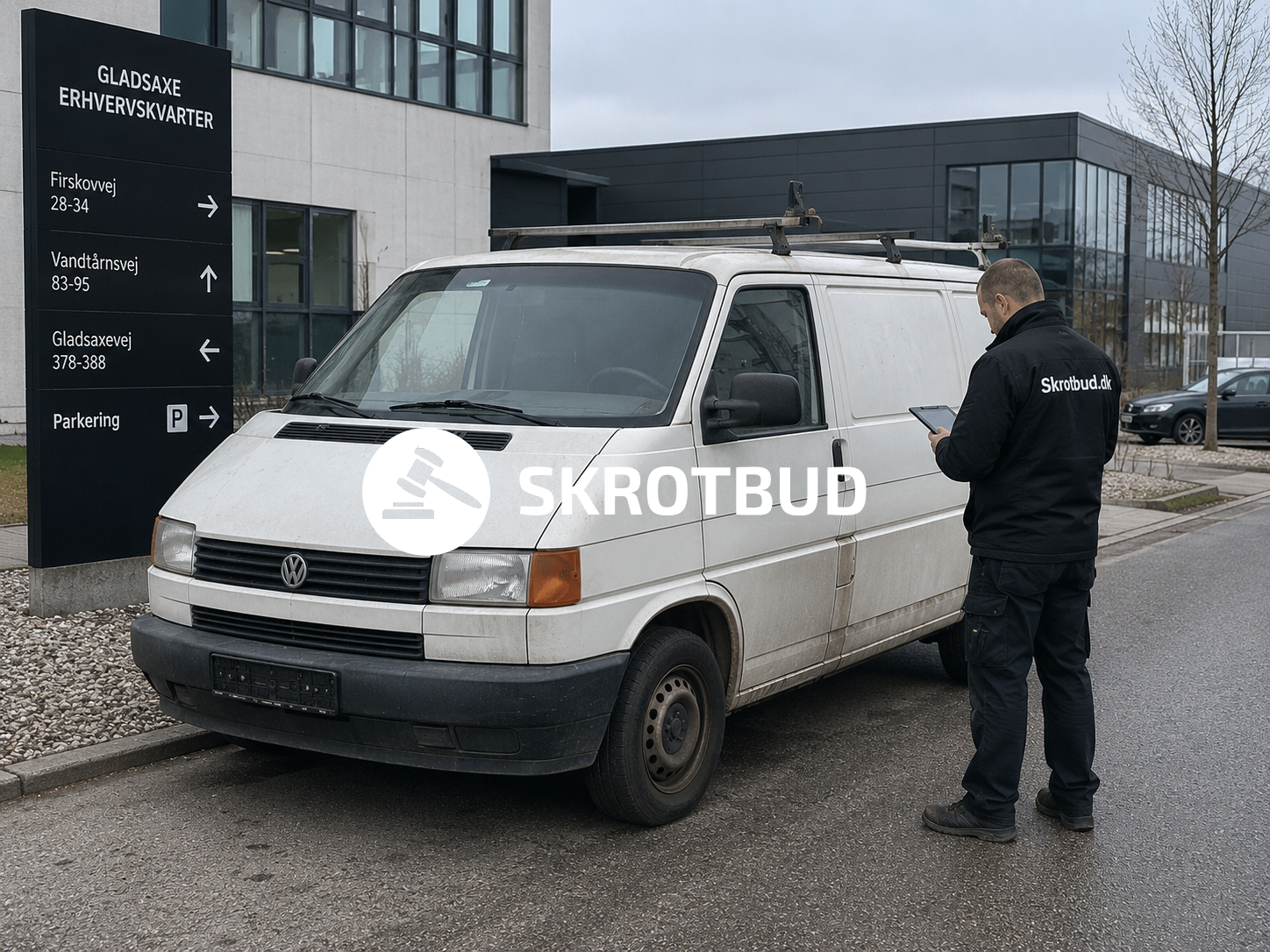Firmabil eller varebil i et erhvervskvarter